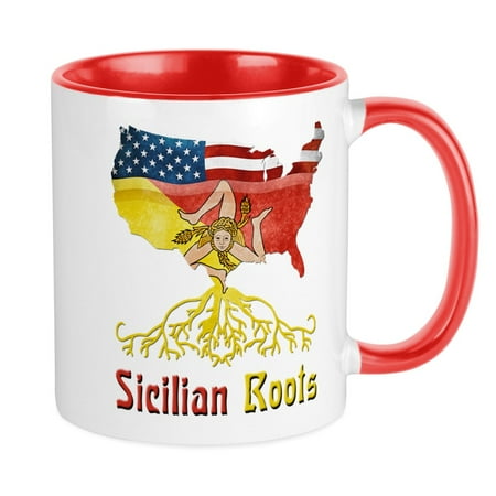 

CafePress - American Sicilian Roots Mug - Ceramic Coffee Tea Novelty Mug Cup 11 oz