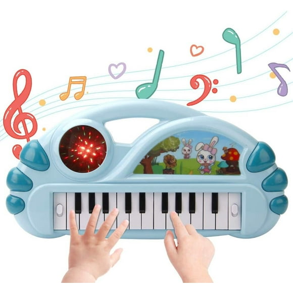 Mini Piano Jouet Électrique Clavier Éducation Précoce Jouet, avec 22 Touches, 22 Musique et Lumière