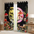 thumbnail image 2 of Homewish Gothic Skull Black Out Curtains for Female Men Women,Starry Sky Curtains Pack of 2 (42x63 Each),Botanical Red Mushroom Bedroom Curtains,Microfiber Bedroom Decor, 2 of 6
