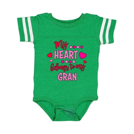 

Inktastic My Heart Belongs to My Gran Gift Baby Boy or Baby Girl Bodysuit