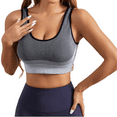 thumbnail image 3 of MLDRA 2 Pack Sports Bras for Women High Support Wirefree Padded Bras Supportive Workout Yoga Bras Workout Athletic Comfortable Tank Tops Dark Gray & Light Gray, 3 of 9