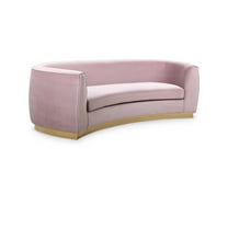 Meridian Furniture Julian Contemporary Velvet Sofa in Pink