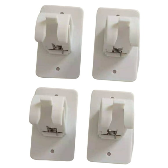 Barra de cortina, suministros de baño autoadhesivos, ganchos de ducha artesanales, Clips fijos, Clip de retención organizador montado en la Almacenamiento y organización del hogar blanco 4 piezas Wosthever HA043551-02