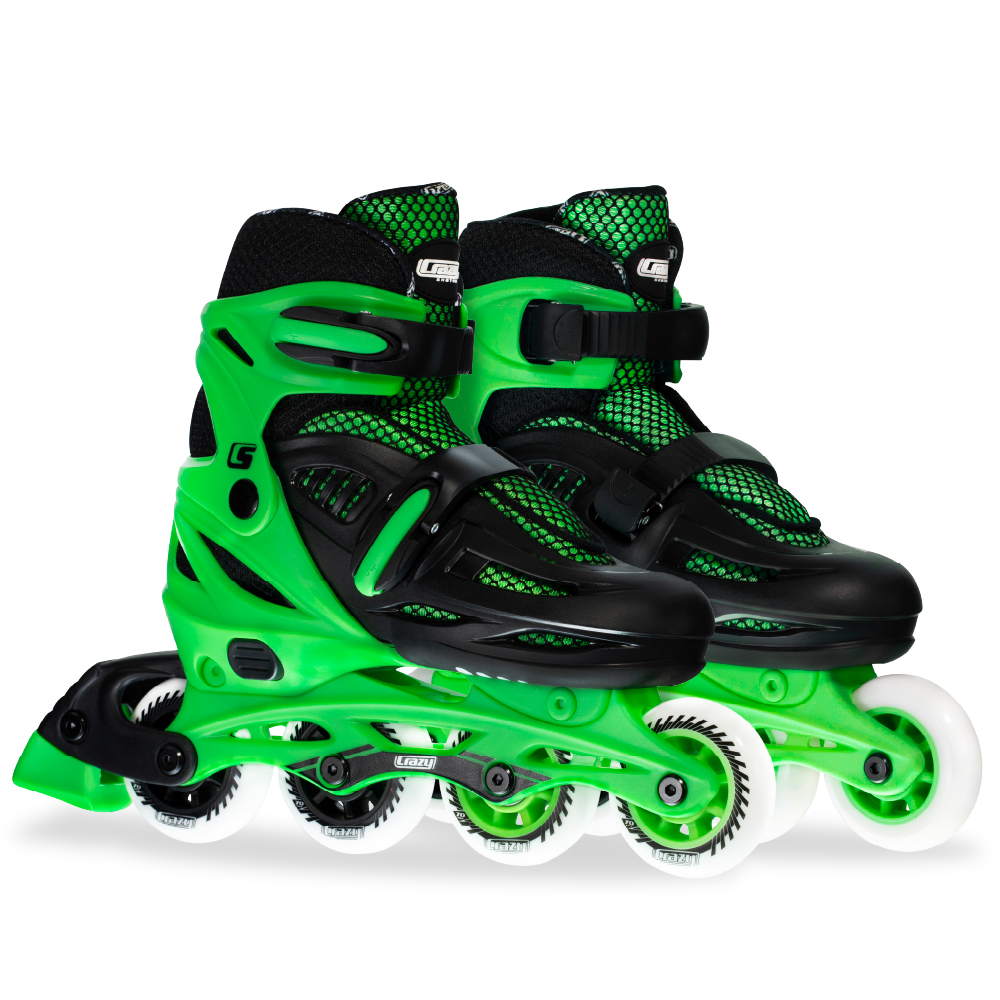 Crazy Skates Adjustable Inline Skates for Girls and Boys - Adjust to fit 4 Sizes