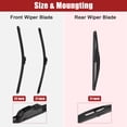 thumbnail image 2 of Unique Bargains Juego de 3 escobillas limpiaparabrisas delanteras y traseras de 22 21 10 para Jeep Grand Cherokee con gancho J / U negro, 2 of 5