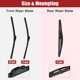 thumbnail image 2 of Unique Bargains Juego de 3 escobillas limpiaparabrisas delanteras y traseras de 22 21 10 para Jeep Grand Cherokee con gancho J / U negro, 2 of 5