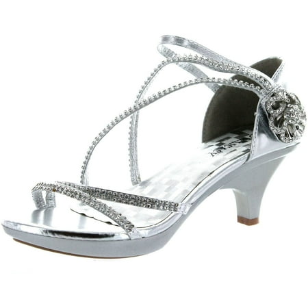 

Delicacy Womens Angel-48 Party Dress Sandals Pumps Silver 7.5