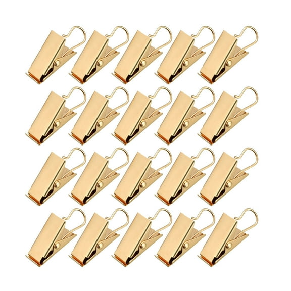 Curtain Clip Hook Set Clips for Photos Home Decoration 1.02"*0.47" 20 Pack Golden