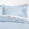 Gap Home Washed Frayed Edge Organic Cotton Quilted Sham Pair, Standard 20x26, Blue