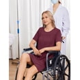 thumbnail image 3 of Pinspark Hospital Gowns Open Back for Women Bedridden Nightgowns Back Opening Short Sleeve Post Surgery Tear Away Adaptive Dresses, 3 of 6