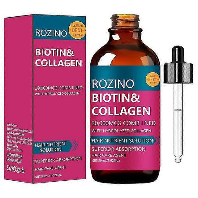 Biotin & Collagen Hair Growth Serum, Hydrolyzed Collagen & Biotin Oil for Hair Growth, Hair Nutrient Solution Make Hair Smooth, Soft and Light