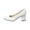 White, variant on Women Chunky Heel Work Pumps,Pointy Toe Dress Shoes Casual Office Heels Gold