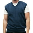 thumbnail image 1 of Men’s Cotton Traders Windowpane V-Neck Light Sweater Vest Available in 15 Colors, 1 of 13