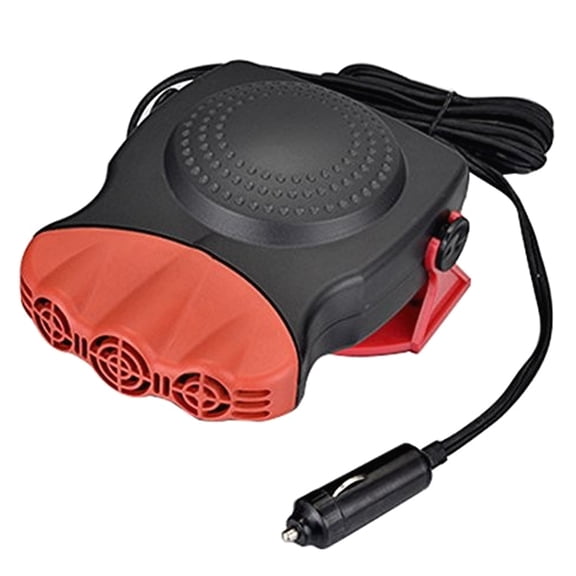 Junda - Portable Car Heater - Defogger Cooling Fan 2-in-1 12V Cigarette Lighter Plug-In - Red