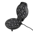 thumbnail image 4 of Mini máquina para hacer donuts, 1200 W, 7 agujeros, prensa eléctrica para donuts con revestimiento antiadherente para desayunos, postres, bocadillos, color negro, 4 of 15
