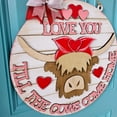thumbnail image 5 of Front Door Hanging,Valentine's Day Highlan D Cow Door Sign Farm Front Decoration Welcome Wooden Door Sign, 5 of 9