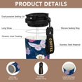 thumbnail image 3 of 500ml Double-Wall Vacuum Insulated Tumblers Stainless Steel Coffee Tumbler with Ceramic Coating Blue Butterflies and Flowers, 3 of 8
