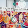thumbnail image 3 of Boho Paisley Floral Shower Curtains - Mandala Indian Bohemian Colorful Flowers Bath Shower Curtain Set with 12 Hooks for Adults Kids Bathroom Decor Accessories, 3 of 6