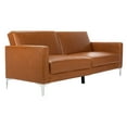 thumbnail image 5 of SAFAVIEH Chelsea Tansitional Foldable Futon Bed, Cognac/Chrome, 5 of 12