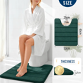 thumbnail image 3 of Buganda Memory Foam Bath Mats Soft Absorbent Bathroom Rugs 20" x 24", Dark Green, 3 of 8