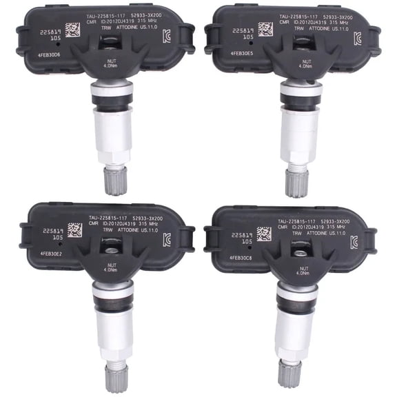 4pcs 52933-A7000 Tire Pressure Monitor System For 2014 2015 2016 2017 2018 KIA FORTE 52933A7000 TPMS 315MHz