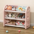 thumbnail image 6 of Kids Toy Storage Organizer with 6 Bins Multi-Functional 3-Tier Shelf Organizer Storage Cabinet Unit for Playroom Bedroom Living Room, 6 of 6