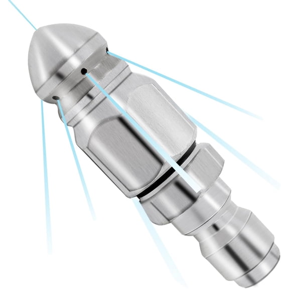 Sewer Jet Nozzle, Stainless Washer Sewer Jetter Nozzle, 1/4" Quick Connector, 5000 PSI, Mini Compact Drain Jet Hose Nozzle, Washer Jet