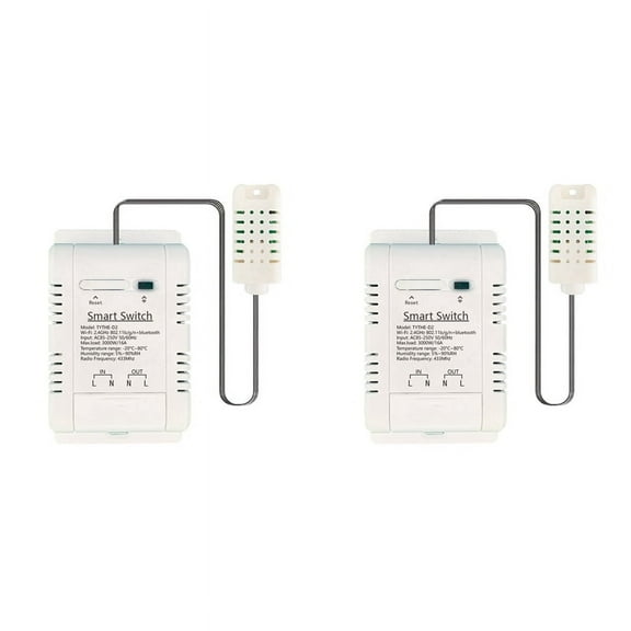 2X Tuya Smart WiFi Switch 3000W 16A Thermostat Temperature and Humidity Monitoring with Energy Consumption Monitor