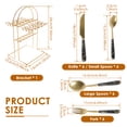 thumbnail image 5 of NUAHRHY 24Pcs Stainless Steel Cutlery Set with Marble Pattern Handles, Tableware Sets with Hanging Holder Flatware 6 Utensils Forks Knives Spoon Set with Organizer, 5 of 8