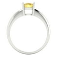 thumbnail image 4 of 1.0ct cushion cut yellow Zircon 18k white gold Bridal Wedding Engagement Promise Anniversary Ring for Women size 10.25, 4 of 7