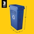 thumbnail image 6 of Commercial Products Slim Jim Plastic Rectangular Recycling Bin/Trash Can with Venting Channels 23 Gal Blue for Kitchens/Classrooms/Offices/Back of House, 6 of 7