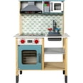 thumbnail image 3 of Cocinita Juguete Niña Madera 23pz Luz Sonido Pizarron Little monkey, 3 of 9