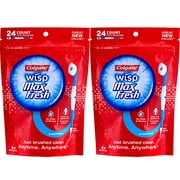 Colgate Max Fresh Wisp Disposable Mini Toothbrush, Peppermint - 24 Count, 2-Pack