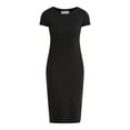 thumbnail image 4 of No Boundaries Slit Midi Dress with Short Sleeves, Women's XXS-XXL, 4 of 4