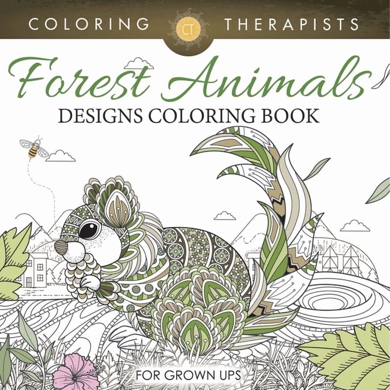 Forest Animals Designs Coloring Book For Grown Ups (Paperback)