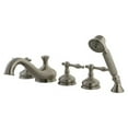 thumbnail image 1 of Kingston Brass KS33385NL Three Handle Roman Tub Filler with Hand Shower, 1 of 4