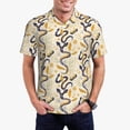 thumbnail image 2 of Cauagu Snake And Floral Print Men's Polo Shirts, Short-Sleeve Polo Shirts for Men Performance Golf Shirt Athletic Casual Collared T-Shirt-Large, 2 of 8
