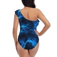 thumbnail image 5 of Pofeuu Ice Blue Fire Wolf Print Women's One Piece Swimsuits One Shoulder Swimwear Asymmetric Ruffle Monokinis Bathing Suits-X-Large, 5 of 6