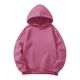 thumbnail image 4 of DJDLJWCJ Big Girls Long Sleeve Hoodie Solid Color Warm Pullover Sweatshirt Stretch Soft Comfy Hooded Sweatshirts Purple Size 3T, 4 of 9