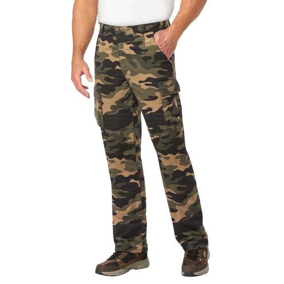 Boulder Creek by KingSize Men's Big & Tall Renegade Side-Elastic Waist Cargo Pants