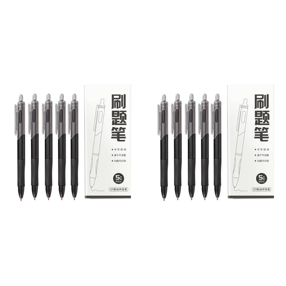 Gel Pens, 0.5mm Fine Point Black Smooth Writing With Non Frosted Grip And Clip, Multicolor Barrel For Journaling Notes, No Smear Quick Dry (Multicolor ,2pcs)