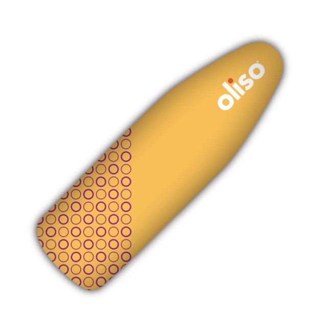 Oliso Funda para tabla de planchar duradera 100% algodón forrada con almohadilla de fieltro de calidad profesional - Se adapta a tablas estándar de 54 x 15" un borde elástico ancho dos correas ajustab