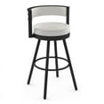 thumbnail image 2 of Home Square 2-Piece 31" Faux Leather Swivel Bar Stool Set in Off White Black, 2 of 4