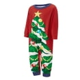 thumbnail image 3 of Pijamas navideños familiares a juego, conjunto de pijama con estampado de árbol de Navidad (camiseta y pantalón) para bebé/perro/perro/peluche)., 3 of 8