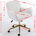 thumbnail image 6 of ENYOPRO Office Chair with Chrome Legs, Ergonomic Teddy Desk Chair Vanity Chair with Wheels, Modern Computer Chair for Home Office, White, 6 of 6