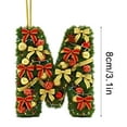 thumbnail image 2 of Adornos navideños personalizados para el árbol | Colgantes con monograma de 26 letras y diseño de gorro de Papá Noel, 2 of 5
