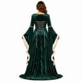 thumbnail image 4 of Domzest Halloween Costumes for Women Renaissance Long Bell Sleeve Lace-Up Medieval Dress Floor Length Gothic Princess Dresses, 4 of 6