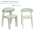 thumbnail image 4 of Set 4 Sillas Comedor EKE LIFE HOME Apilables Plástico Interior Exterior Verde, 4 of 9