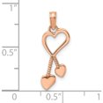 thumbnail image 3 of 14K Rose Gold Polished Tassle Hearts Pendant (22.95 X 8.2) Made In United States k7114r, 3 of 5