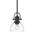 thumbnail image 1 of Hines 1-Light Mini Pendant in Matte Black and Clear Glass, 1 of 6